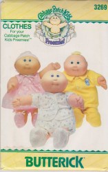 3269 BUTTERICK PREEMIES CPK DOLL JUMPSUIT, TOP, SHORTS, WRAP DRESS, UNDIES, HAT PATTERN